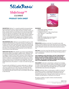 SlideSoapTM Product Data Sheet and Application Instructions